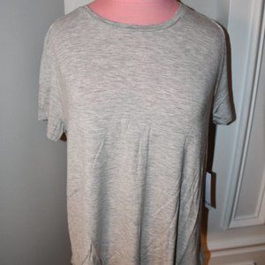 Kinesis Jewel Neck Jersey Knit Tee in Grey Size: MED #S11KN101H NWT